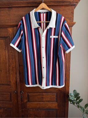 Paul Jones Striped Knit Polo 2XL